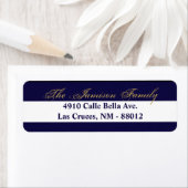 .75"x2.25インチ差出人住所ラベルモダンネイビストライプー ラベル (インサイチュ)