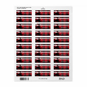 .75"x2.25インチ差出人住所ラベルレッドプレイドベア ラベル (フルシート)