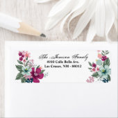 .75"x2.25インチ差出人住所ラベル熱帯花オン ラベル (インサイチュ)