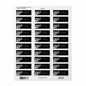 .75"x2.25インチ差出人住所ラベル白黒フローラ ラベル (フルシート)