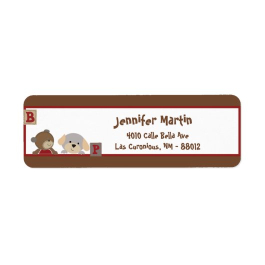 .75"x2.25インチ差出人住所ラベルCocaloボタン ラベル (正面)