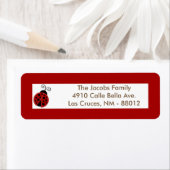 .75"x2.25インチ差出人住所ラベルRed Ladybug ラベル (インサイチュ)