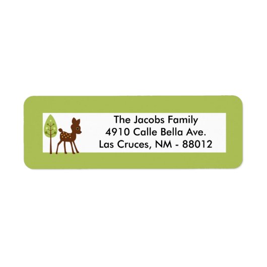.75"x2.25インチ差出人住所ラベルWoodland Friends ラベル (正面)