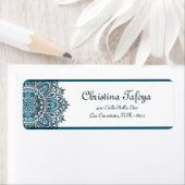 .75"x2.25インチ差出人住所深いモロッコブルー ラベル (インサイチュ)