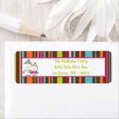 .75"x2.25インチ雪だるまモダン差出人住所ラベル ラベル (インサイチュ)