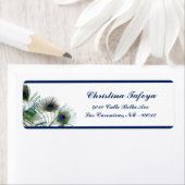 .75" x 2.25インチ差出人住所孔雀の羽根ブルー ラベル (インサイチュ)