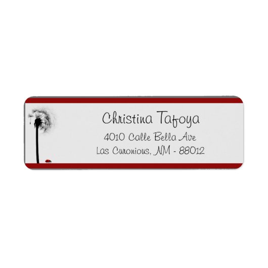 .75" x 2.25インチDandelionの差出人住所レディーバグ ラベル (正面)