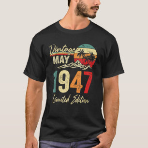 75 Year Old Vintage May 1947  75th Birthday Tシャツ