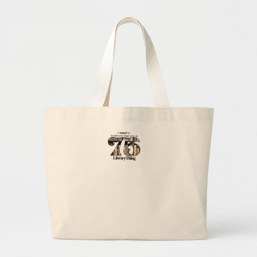 75ers図書館の事のトートバッグ ラージトートバッグ (正面)