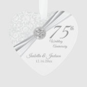 75thまたは60th Diamond's Anniversary 結婚 Keepsake オーナメント (正面)