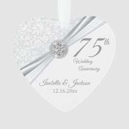 75thまたは60th Diamond's Anniversary 結婚 Keepsake オーナメント