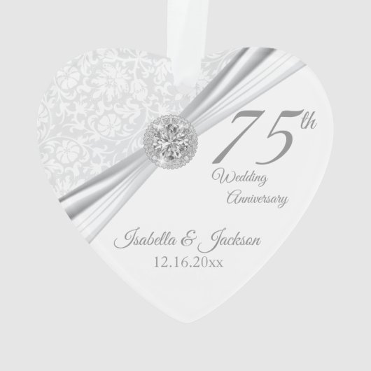 75thまたは60th Diamond's Anniversary 結婚 Keepsake オーナメント (裏面)
