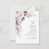 75thエレガントバースデーパーティーピンクフローラ招待状 ノートカード (正面)