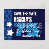 75thサプライズ誕生日デイトブルースターズを保存 案内ポストカード (正面)
