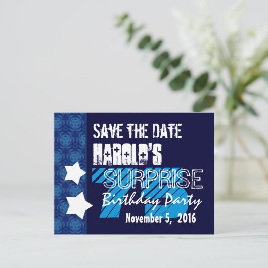 75thサプライズ誕生日デイトブルースターズを保存 案内ポストカード (スタンド正面)