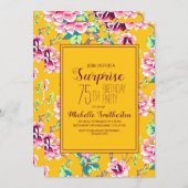 75thサプライズ誕生日パーティーイエローピンクの花 (正面/裏面)