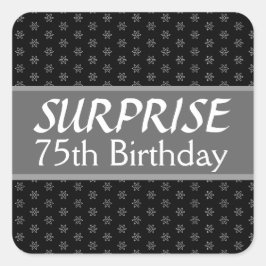 75thサプライズ誕生日ブラックシルバーレッド スクエアシール