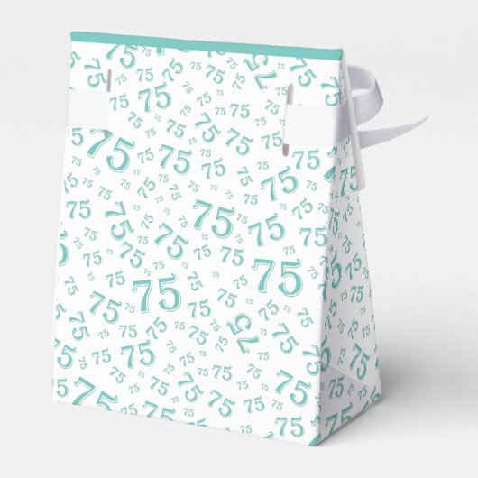 75thティール（緑がかった色）/白の乱数パターン フェイバーボックス (裏面サイド)