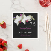 75thバースデーパーティーオーキッド紙ナプキンス スタンダードカクテルナプキン (インサイチュ)