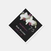 75thバースデーパーティーオーキッド紙ナプキンス スタンダードカクテルナプキン (角)