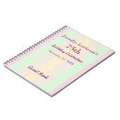 75thバースデーパーティーゲストブックパステルネームスパイラル ノートブック (左側)