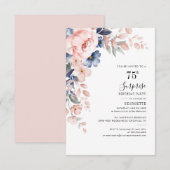 75thバースデーパーティーピンクフローラ招待状 招待状 (正面/裏面)