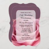 75thバースデーパーティーフォーエバー美しいバラ 招待状 (正面/裏面)