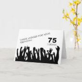 75th誕生日カードを応援する群衆と。 カード (黄色い花)