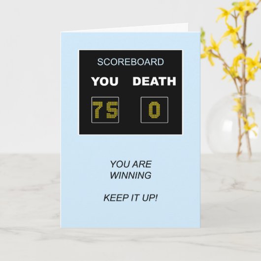 75th誕生日スコアボード カード (黄色い花)