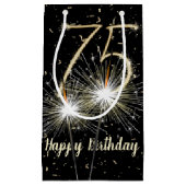 75th誕生日スパークラオンブラック スモールペーパーバッグ (正面)