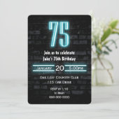 75th誕生日パーティネオンサインオンブリック 招待状 (スタンド正面)