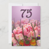 75th誕生日パーティーへの招待 – Tulips 招待状 (正面)