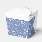 75th誕生日パーティーブルー/ホワイトナンバーパターン フェイバーボックス (裏面サイド)