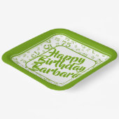 75th誕生日パーティー番号パターングリーン/ホワイト ペーパープレート (傾斜あり)