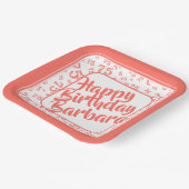 75th誕生日パーティー番号パターンコーラルホワイト ペーパープレート (傾斜あり)