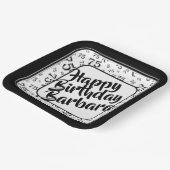 75th誕生日パーティー番号パターン白黒 ペーパープレート (傾斜あり)