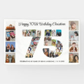 75th誕生日パーティー番号75フォトコラージュ 横断幕 (横)