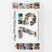 75th誕生日パーティー番号75フォトコラージュ 横断幕 (縦)