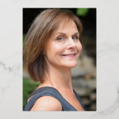 75th誕生日パーティー金ゴールド写真明るい抽象芸術アート 箔招待状 (裏面)