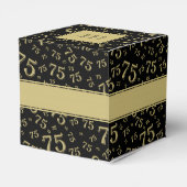 75th誕生日パーティー金ゴールド/ブラックナンバーパターン フェイバーボックス (裏面サイド)