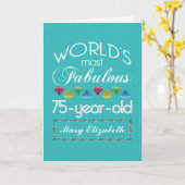 75th誕生日モストファヴルージュカラフルムターコイズ カード (黄色い花)