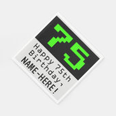 75th誕生日 – ネルディ/オタク系のスタイル「75」と名前 スタンダードランチョンナプキン (角)