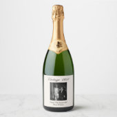 75th Anniversary Gift Personalized Wedding Photo スパークリングワインラベル (正面)