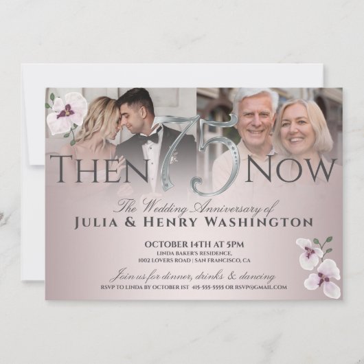 75th Anniversary Graceful Orchid Then And Now 招待状 (正面)