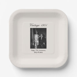 75th Anniversary Party Supplies Wedding Photo ペーパープレート