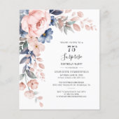 75th Birthday Botanical Floral Party Invitation (正面)