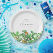 75th Birthday December Birth Flower Holly Custom ペーパープレート (パーティー)