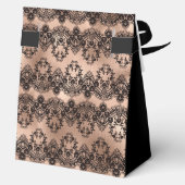 75th Birthday Elegant Rose Gold Lace フェイバーボックス (裏面)