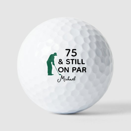 75th Birthday Funny Custom Golf Ball with Name ゴルフボール (正面)