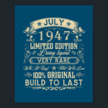 75th Birthday Gifts 75 Years Old Retro Vintage ポスター<br><div class="desc">75th Birthday Gifts 75 Years Old Retro Vintage July 1947 Gift. Perfect gift for your dad,  mom,  papa,  men,  women,  friend and family members on Thanksgiving Day,  Christmas Day,  Mothers Day,  Fathers Day,  4th of July,  1776 Independent day,  Veterans Day,  Halloween Day,  Patrick's Day</div>